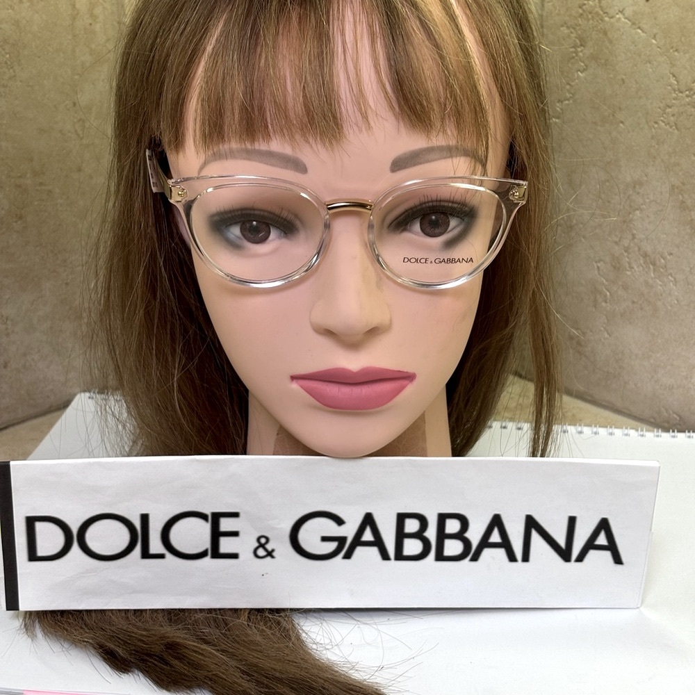 New Dolce & Gabbana DG5043 3133 Crystal Gold and Silver Eyeglasses